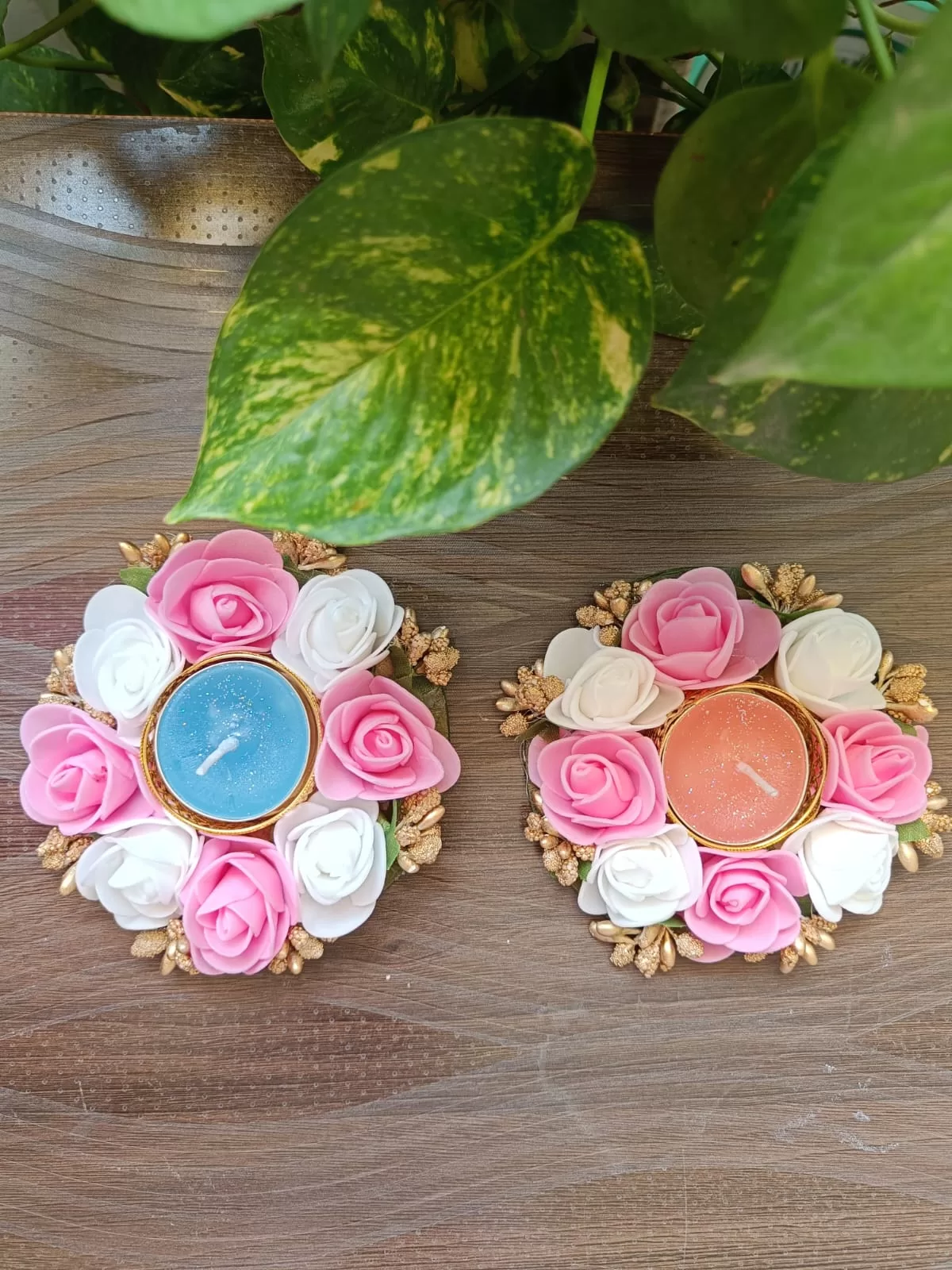 flower tealight candle holder – Handmade by Shubh Shringaar, Ghaziabad