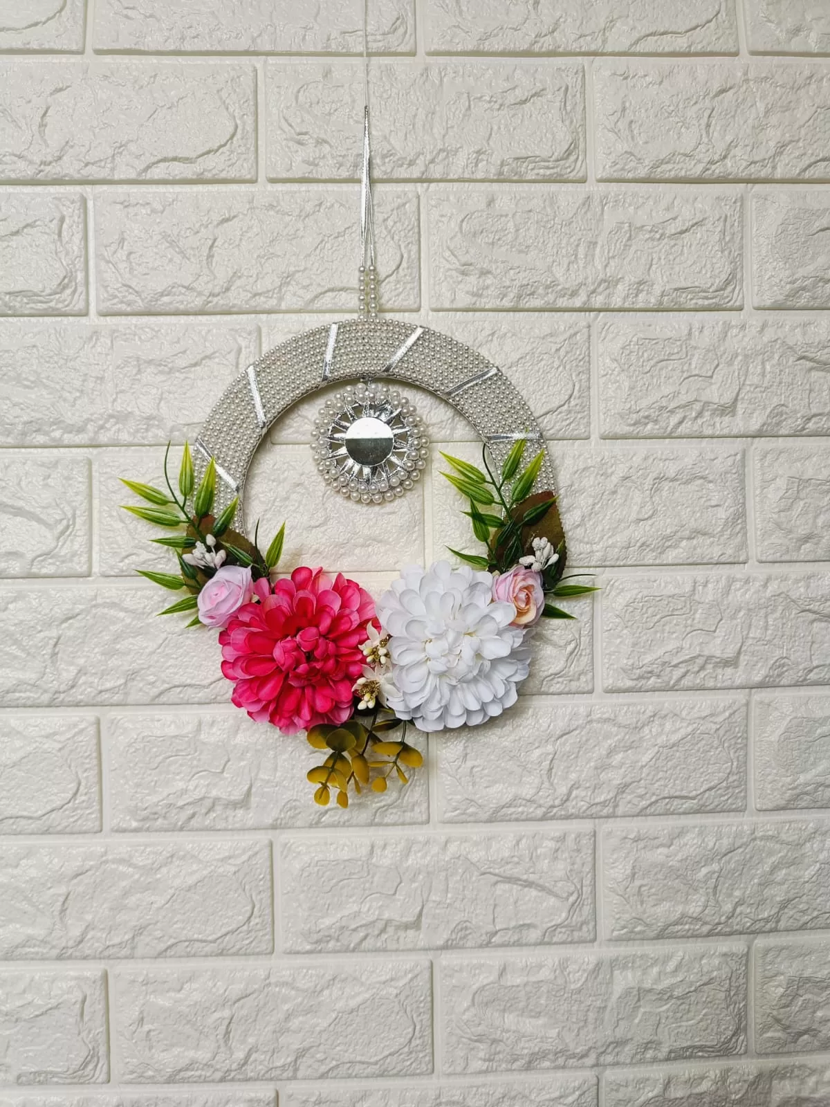 Flower Wall Hoop – Handmade by Shubh Shringaar, Ghaziabad