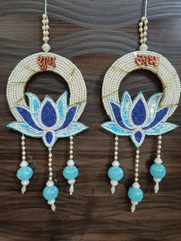 Kamala Shubh Laabh Blue – Handmade by Shubh Shringaar, Ghaziabad