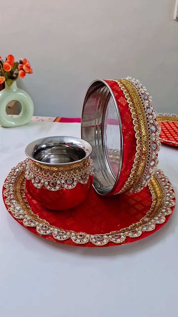 Karwachauth puja thali – photo 2 – Handmade by Shubh Shringaar