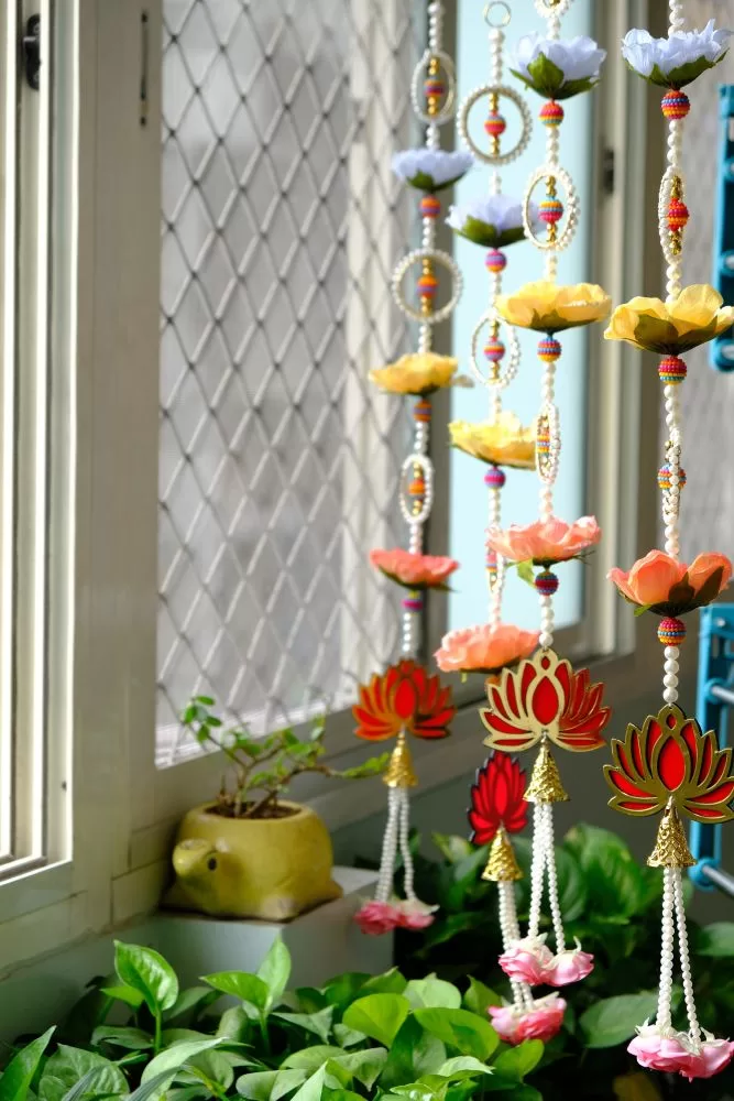 Lotus Colourful Wall  Hanging – Handmade by Shubh Shringaar, Ghaziabad